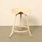 White Tractor Saddle Stool 3