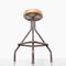 Industrial Stool with Leather Seat 3