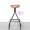 Industrial Stool with Leather Seat 2