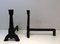 Gothic Style Cast Iron Andirons, 1950s, Set of 2 3