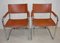 Leather & Chrome Armchairs, 1970s, Set of 2 1