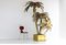 Lámpara de pie grande en forma de palmera de latón, años 70, Imagen 8