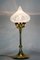 Lámpara de mesa austriaca antigua de vidrio opalino, 1905, Imagen 2