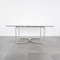 Vintage Glass & Steel Dining Table, 1970s, Image 4