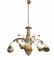 French Gold-Plated Porcelain Caroline Chandelier from Limoges de France, 1970s, Image 1