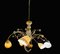 French Gold-Plated Porcelain Caroline Chandelier from Limoges de France, 1970s, Image 3