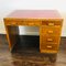 Desk with 5 Drawers & Red Leather Top, 1960s, Image 1