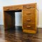 Desk with 5 Drawers & Red Leather Top, 1960s 3