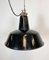 Lampe à Suspension d'Usine Industrielle en Émail Noir, 1930s 2