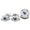 10/8500 Blue Flower Angular Teacups with Saucers and Plates from Royal Copenhagen, Set of 12 1