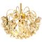 Glass and Brass Chandelier from Sische, 1960s, Image 1