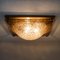 Square Domed Flush Mount with Smokey Glass Brass, 1970s 15