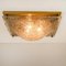 Square Domed Flush Mount with Smokey Glass Brass, 1970s 16