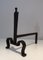 Steel and Wrought Iron Andirons, France, 1940s, Set of 2 4