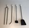 Black and White Lacquered Fire Place Tools on Stand, France, 1970s 7