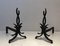 Wrought Iron Andirons by Raymond Subes, France, 1940s, Set of 2 2