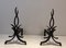 Wrought Iron Andirons by Raymond Subes, France, 1940s, Set of 2 1