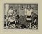 Stampa Hermann-Paul, The Conversation, xilografia, anni '20, Immagine 1