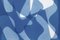 Mid-Century Geometric Blue Tones Cyanotype Print, Cutout Shapes On Paper, 2021 5
