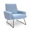 Light Blue Fabric Armchair, 1960s 1