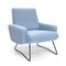 Light Blue Fabric Armchair, 1960s, Image 1