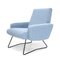 Light Blue Fabric Armchair, 1960s 3