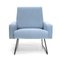 Light Blue Fabric Armchair, 1960s 2