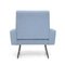 Light Blue Fabric Armchair, 1960s 4