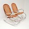 Retro Chrome & Bamboo Rocking Chairs, 1970s, Set of 2 1