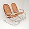 Retro Chrome & Bamboo Rocking Chairs, 1970s, Set of 2, Image 1