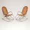 Retro Chrome & Bamboo Rocking Chairs, 1970s, Set of 2 2