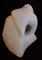 Vintage Handmade White Marble Flatterer Sculpture with Stylized Face, 1970s 4