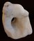 Vintage Handmade White Marble Flatterer Sculpture with Stylized Face, 1970s 1