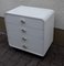 Small White Formica Chest of 4 Drawers with Silver Shell Handles & Black Base, 1970s 4