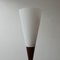Mid-Century French Glass and Ribbed Wood Floor Lamp 6