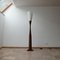 Mid-Century French Glass and Ribbed Wood Floor Lamp 2
