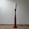 Mid-Century French Glass and Ribbed Wood Floor Lamp 3