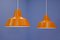 Danish Orange Ceiling Lamps from Louis Poulsen, 1970s, Set of 2 2