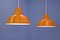 Dänische Orangefarbene Deckenlampen von Louis Poulsen, 1970er, 2er Set 3