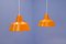 Dänische Orangefarbene Deckenlampen von Louis Poulsen, 1970er, 2er Set 5