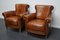 Club chair vintage in pelle color cognac, Olanda, set di 2, Immagine 4