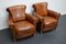 Vintage Dutch Cognac Colored Leather Club Chairs, Set of 2 2
