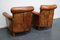 Club chair vintage in pelle color cognac, Olanda, set di 2, Immagine 7