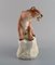 Hand-Painted Porcelain Amphora Figurine of Lioness on Rock, Czechoslovakia 2