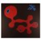 Poul Agger, Öl auf Leinwand, rote Form, abstrakte Komposition 1