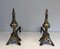 Bronze and Wrought Iron Eiffel Tower Andirons, France, 1900s, Set of 2 2