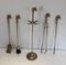 Brass Horse Heads Fire Place Tools on Stand, France, 1970s 1