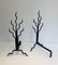 Wrought Iron Shrubs Andirons, France, 1970s, Set of 2 4