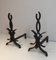 Wrought Iron Andirons by Raymond Subes, France, 1940s, Set of 2, Image 3