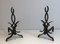 Wrought Iron Andirons by Raymond Subes, France, 1940s, Set of 2 2